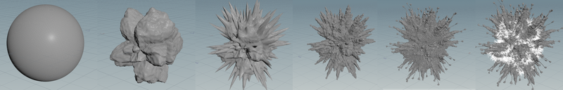 A series of images showing the process of generating the virus